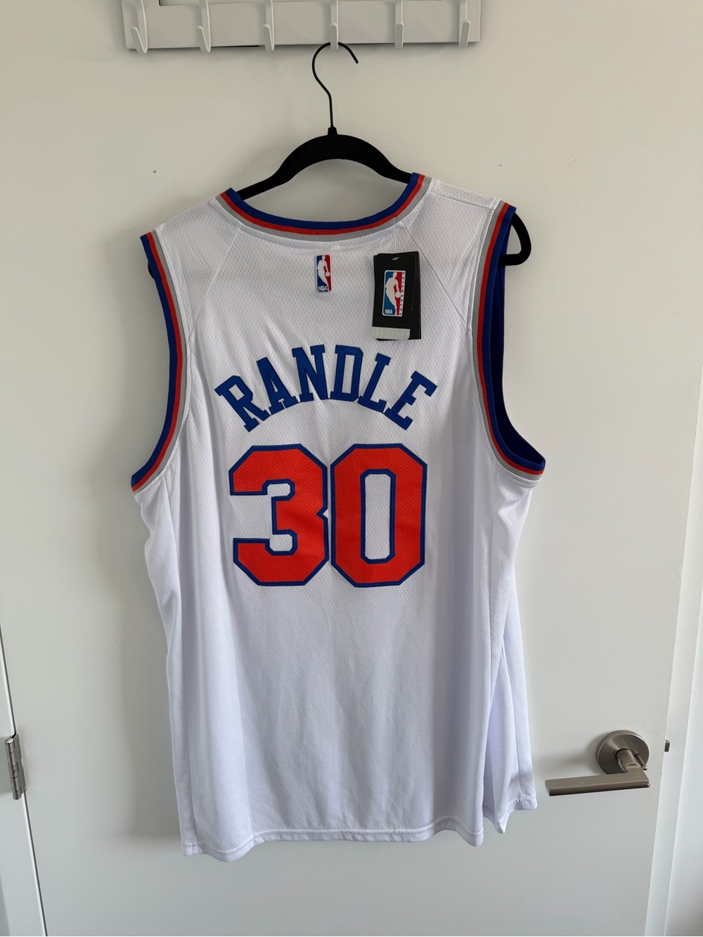 Nike New York Knicks Julius Randle White & Orange Basketball Jersey - #30